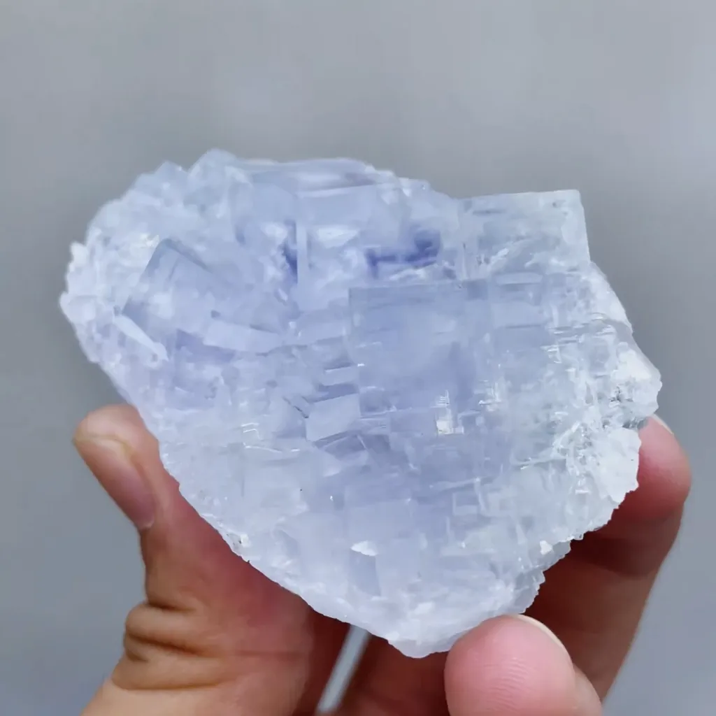 Natural Purple Transparent Cubic Fluorite comes from Xianghualing,Hunan 75*50*30MM - image 3