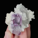 Natural Purple Transparent Cubic Fluorite & Quartz and Calcite. Mineral Specimen:Yaogangxian,Hunan (45*40*40MM) - image 5