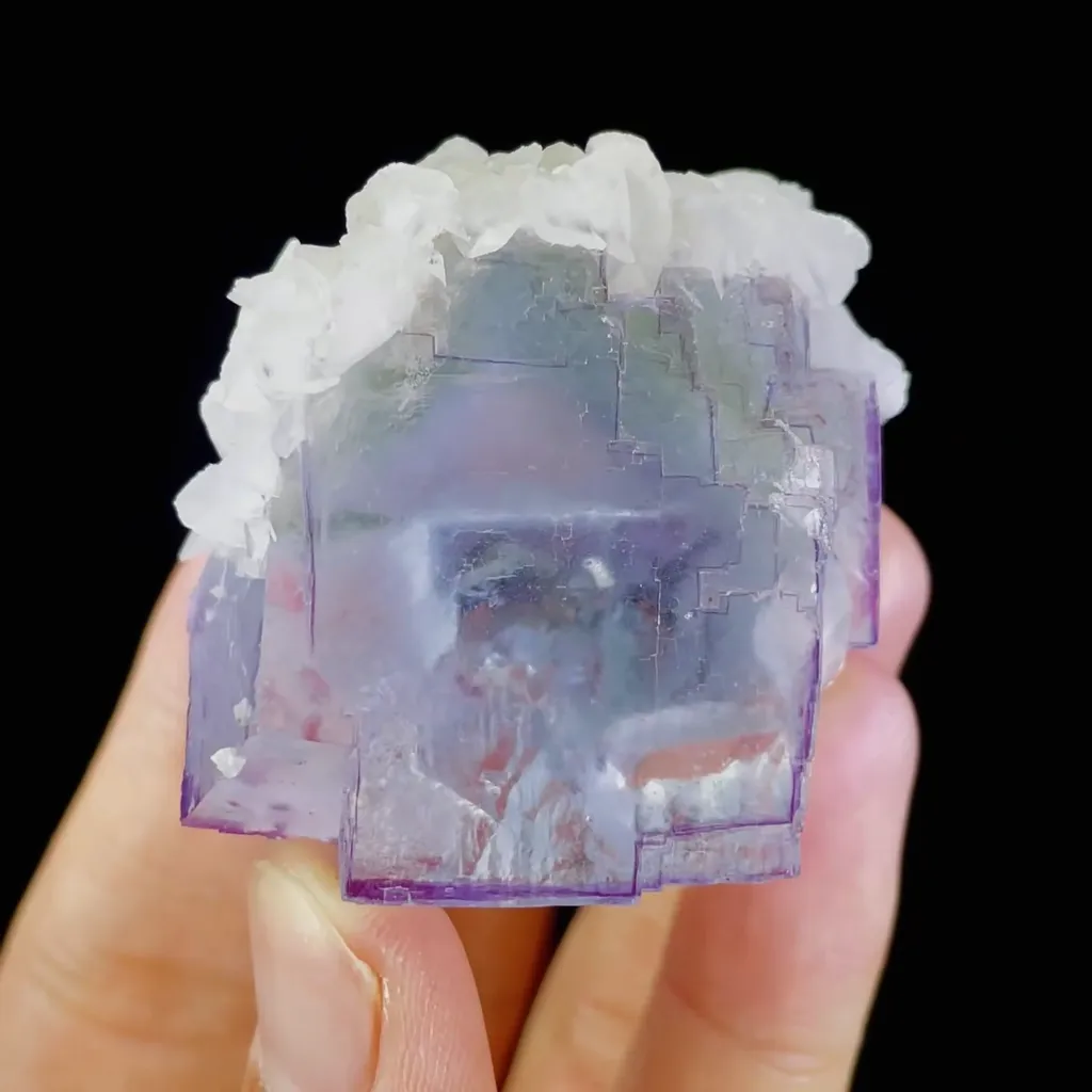 Natural Purple Transparent Fluorite and Calcite Symbiosis comes from Yaogangxian,Hunan 40*35*45MM - image 4