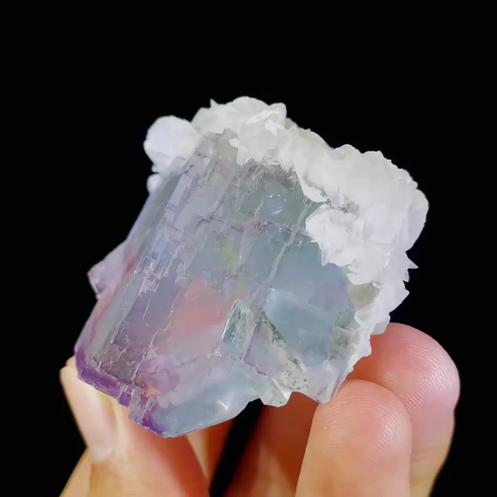 Natural Purple Transparent Fluorite and Calcite Symbiosis comes from Yaogangxian,Hunan 40*35*45MM - image 3