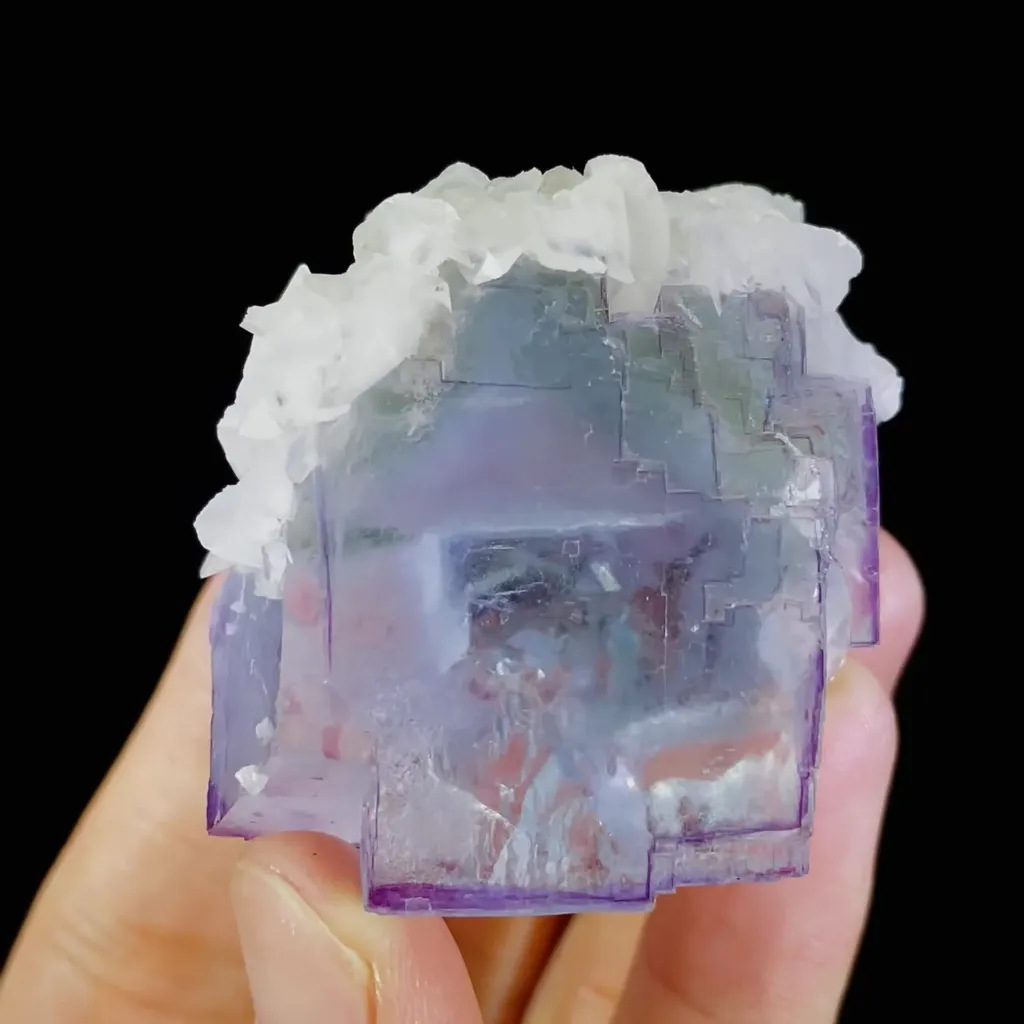 Natural Purple Transparent Fluorite and Calcite Symbiosis comes from Yaogangxian,Hunan 40*35*45MM - image 2