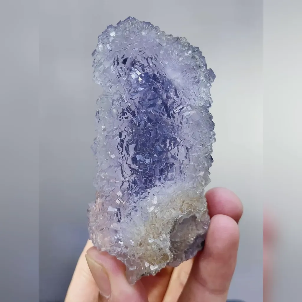 Natural Purple Transparent Fluorite comes from Xianghualing,Hunan 35*80*30MM - image 5