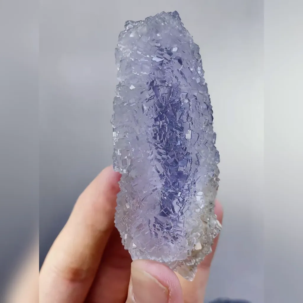 Natural Purple Transparent Fluorite comes from Xianghualing,Hunan 35*80*30MM image