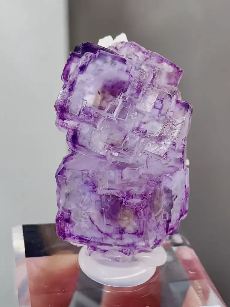Natural Purple Transparent Phantom Fluorite and Quartz coexist comes from Yaogangxian,Hunan 25*35*20MM image