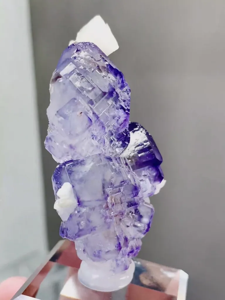Natural Purple Transparent Phantom Fluorite and Quartz coexist comes from Yaogangxian,Hunan 40*55*22MM - image 3