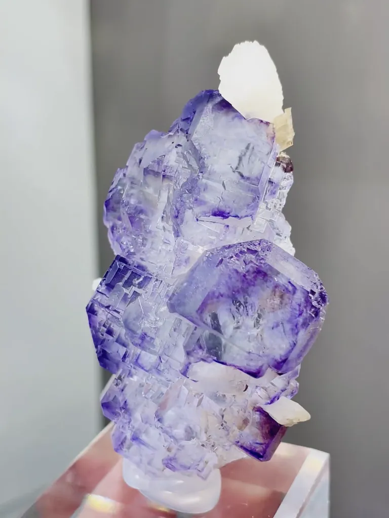 Natural Purple Transparent Phantom Fluorite and Quartz coexist comes from Yaogangxian,Hunan 40*55*22MM - image 2