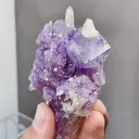 Natural Purple Window Fluorite and Quartz coexist comes from Yaogangxian,Hunan 40*30*80MM - image 2