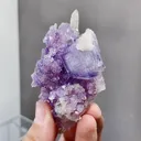 Natural Purple Window Fluorite and Quartz coexist comes from Yaogangxian,Hunan 40*30*80MM - image 1