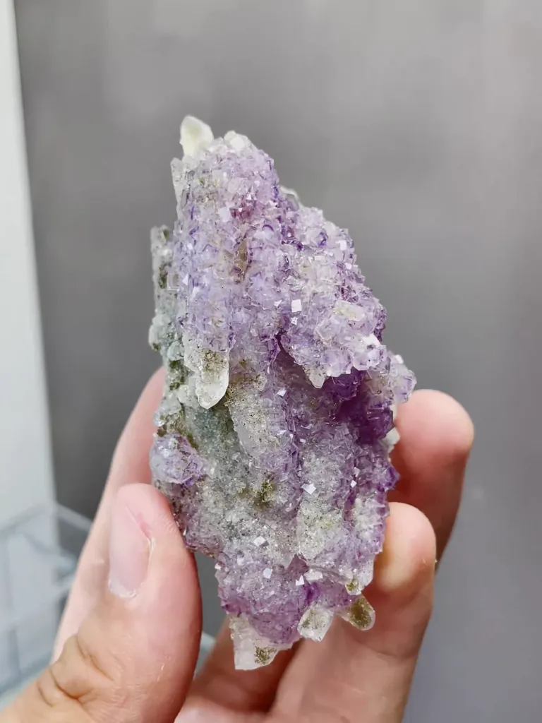 Natural Purple Window Fluorite and Quartz coexist comes from Yaogangxian,Hunan 40*30*80MM - image 5