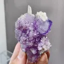 Natural Purple Window Fluorite and Quartz coexist comes from Yaogangxian,Hunan 40*30*80MM - image 4