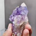 Natural Purple Window Fluorite and Quartz coexist comes from Yaogangxian,Hunan 40*30*80MM - image 3