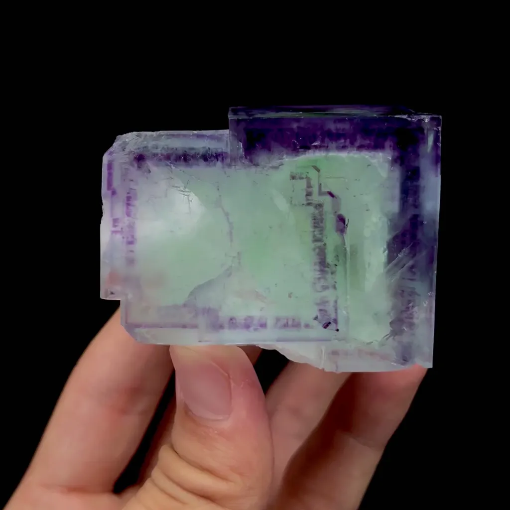 Natural Purple Window Fluorite Mineral Specimen,High Quality Specimen,ZHEJIANG,CHINA(58*47*55mm) image