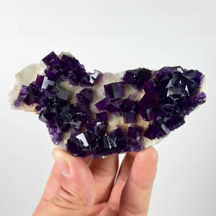 Natural Purple Window Fluorite,Cube Mineral Specimen:ANHUI (105*20*50mm) image
