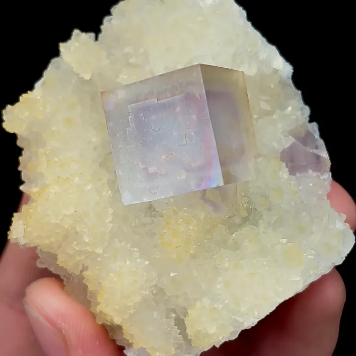 Natural Purple Window Fluorite,Cube Mineral Specimen:SICHUAN,China (60*35*55mm) - image 2