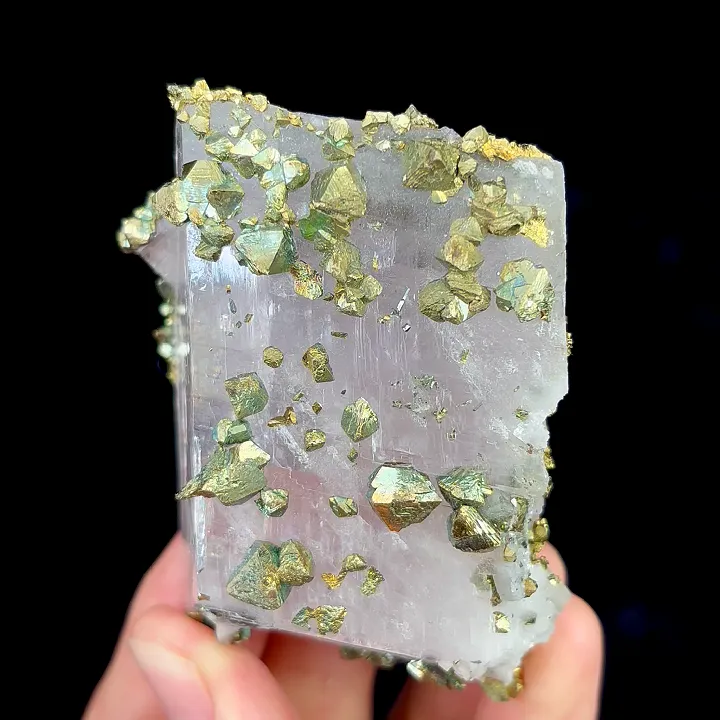 Natural Pyrite and Calcite, Mineral Specimen:Hebei,China (45*60*25MM) image
