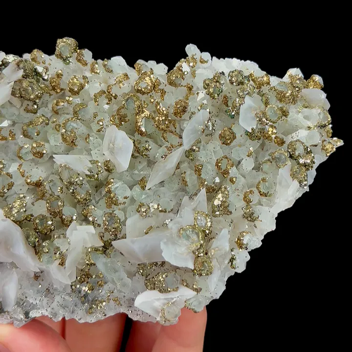 Natural Pyrite and Calcite with Clear Quartz Cluster, Mineral Specimen:Fujian,China (130*80*35MM) - image 2