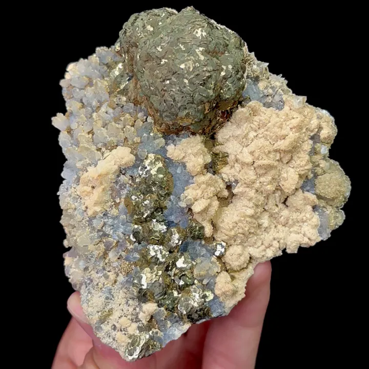 Natural Pyrite and Dolomite Quartz, Mineral Specimen:Daye,Hubei (90*50*80MM) image