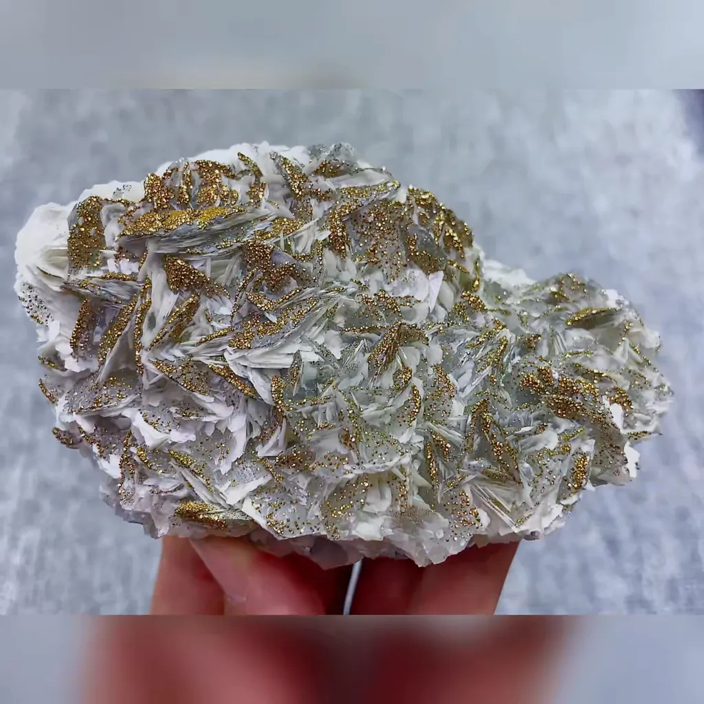 Natural Pyrite and Flaky Calcite Symbiosis comes from Fujian,China 115*75*35MM image