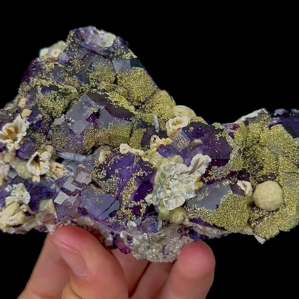 Natural Pyrite and Purple Fluorite Mineral Specimen,High Quality Specimen,INNER MONGOLIA,CHINA(120*75*42mm) - image 4