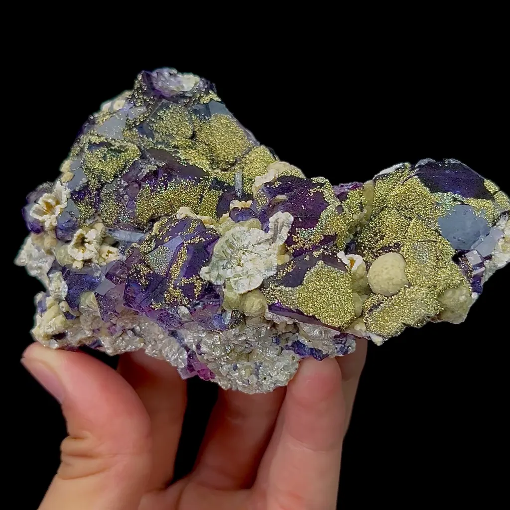 Natural Pyrite and Purple Fluorite Mineral Specimen,High Quality Specimen,INNER MONGOLIA,CHINA(120*75*42mm) - image 2