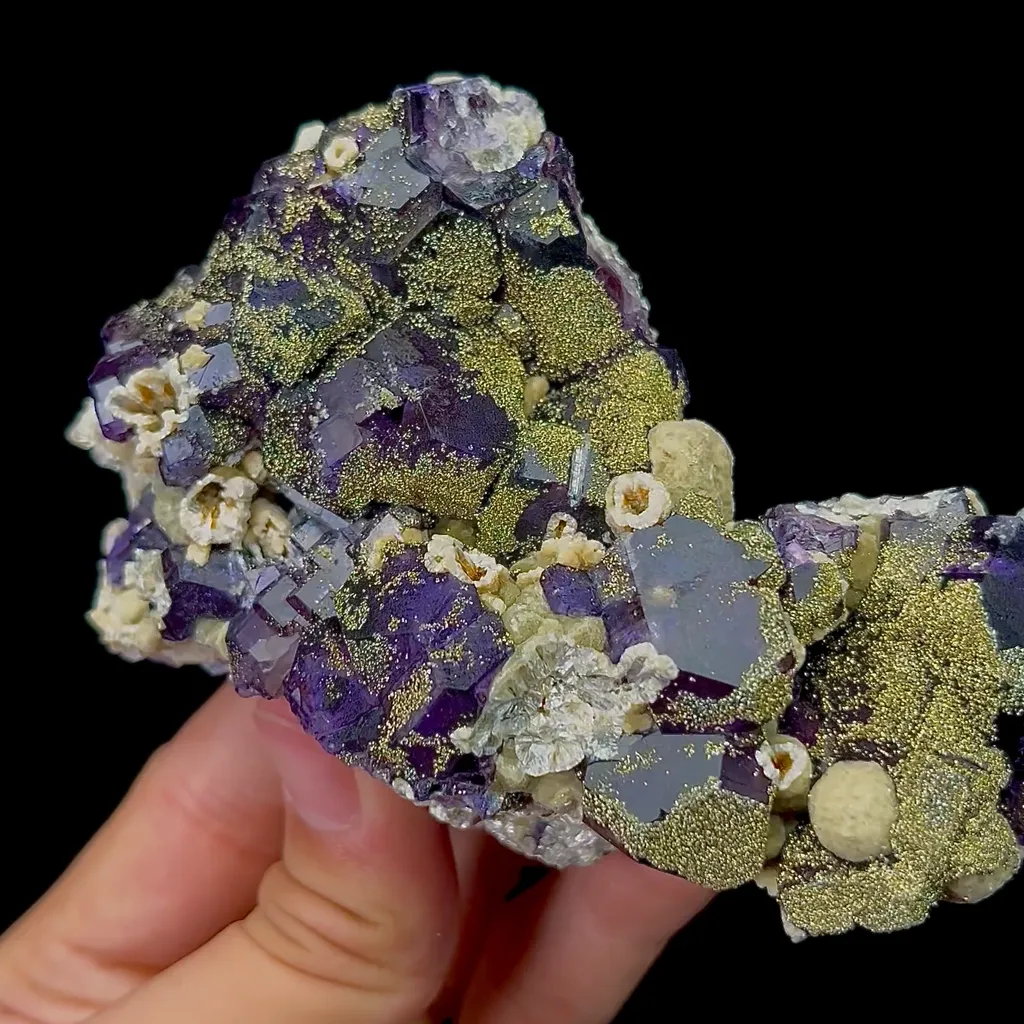 Natural Pyrite and Purple Fluorite Mineral Specimen,High Quality Specimen,INNER MONGOLIA,CHINA(120*75*42mm) - image 3