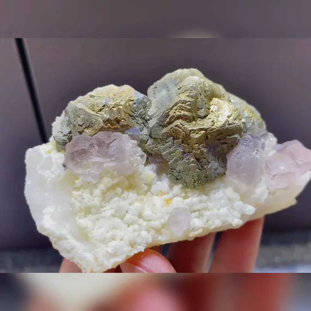 Natural Pyrite and Purple Fluorite Symbiosis comes from Daye, Hubei 85*45*45MM - image 3