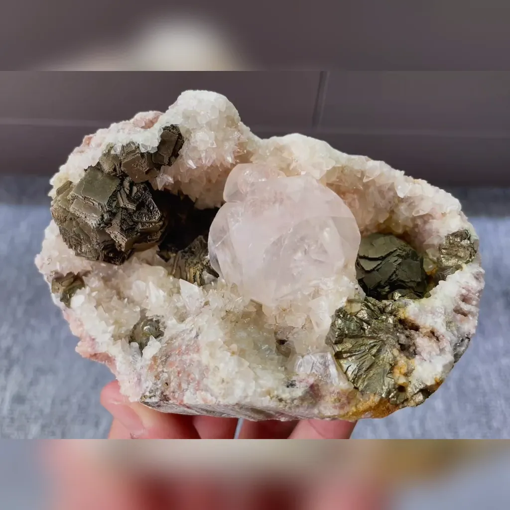Natural Pyrite and Quartz and Calcite Symbiosis comes from Daye,Hubei 120*80*55MM image