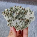 Natural Pyrite and Quartz Cluster with Calcite Symbiosis comes from Fujian,China 95*70*25MM - image 1