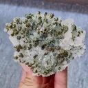 Natural Pyrite and Quartz Cluster with Calcite Symbiosis comes from Fujian,China 95*70*25MM - image 3