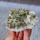 Natural Pyrite and Quartz Cluster with Calcite Symbiosis comes from Fujian,China 95*70*25MM - image 2