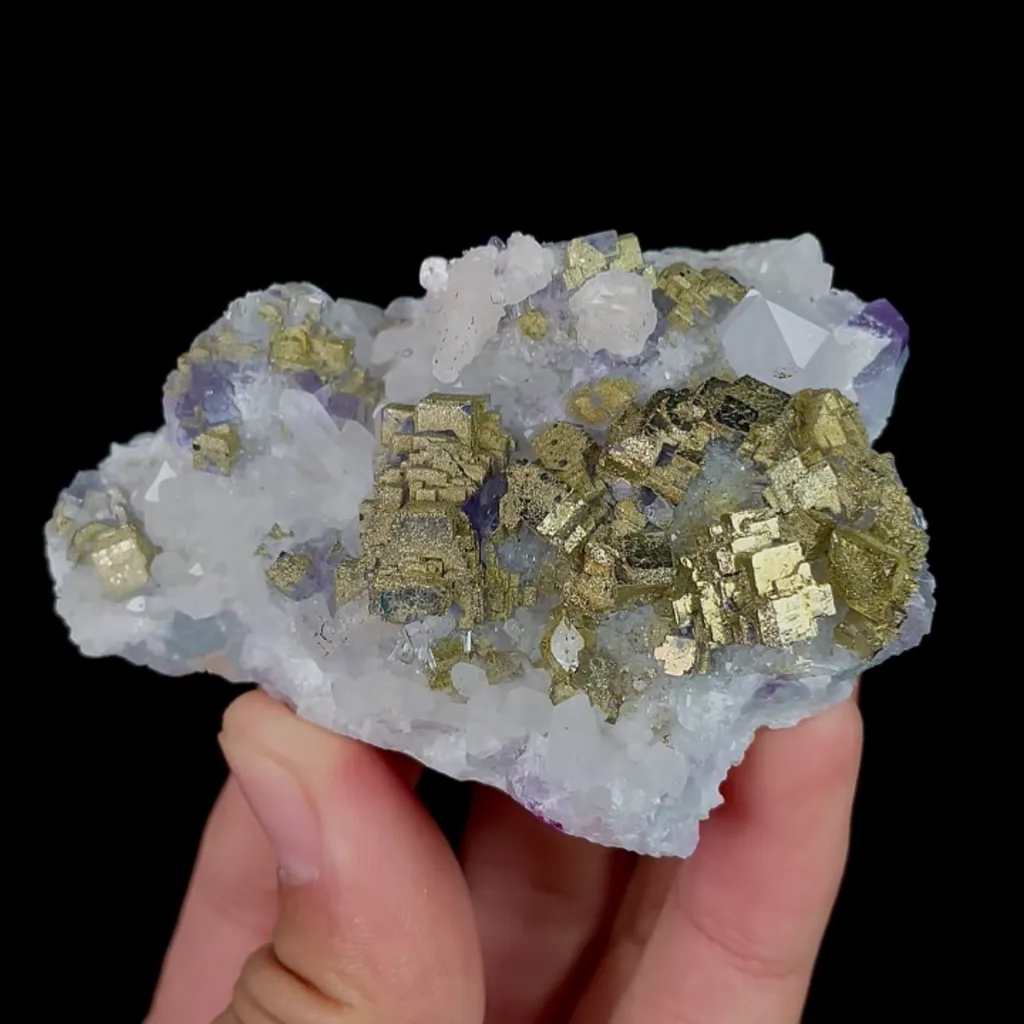 Natural Pyrite and Quartz, Mineral Specimen:Yaogangxian,Hunan (75*55*20MM) - image 3