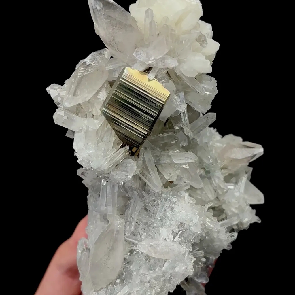 Natural Pyrite Crystal and Calcite Mineral Specimen,High Quality Specimen,DAYE,HUBEI,CHINA(146*85*60mm) image