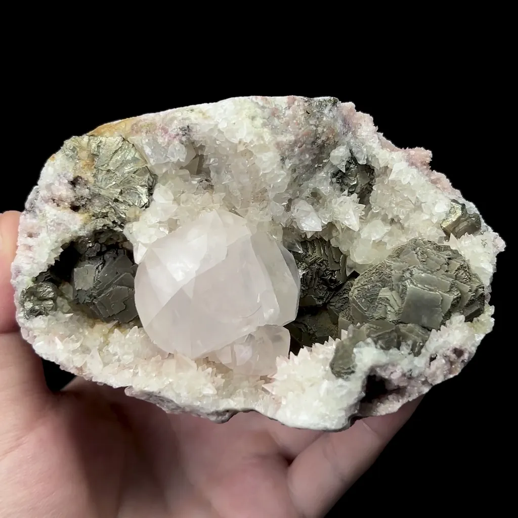 Natural Pyrite Quartz and Calcite Mineral Specimen,High Quality Specimen,DAYE,HUBEI,CHINA(120*80*55mm) image