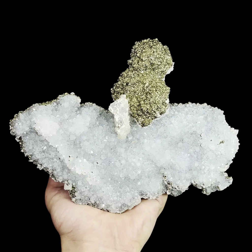 Natural Pyrite Quartz and Calcite Mineral Specimen,High Quality Specimen,LONGYAN,FUJIAN,CHINA(200*155*51mm) image