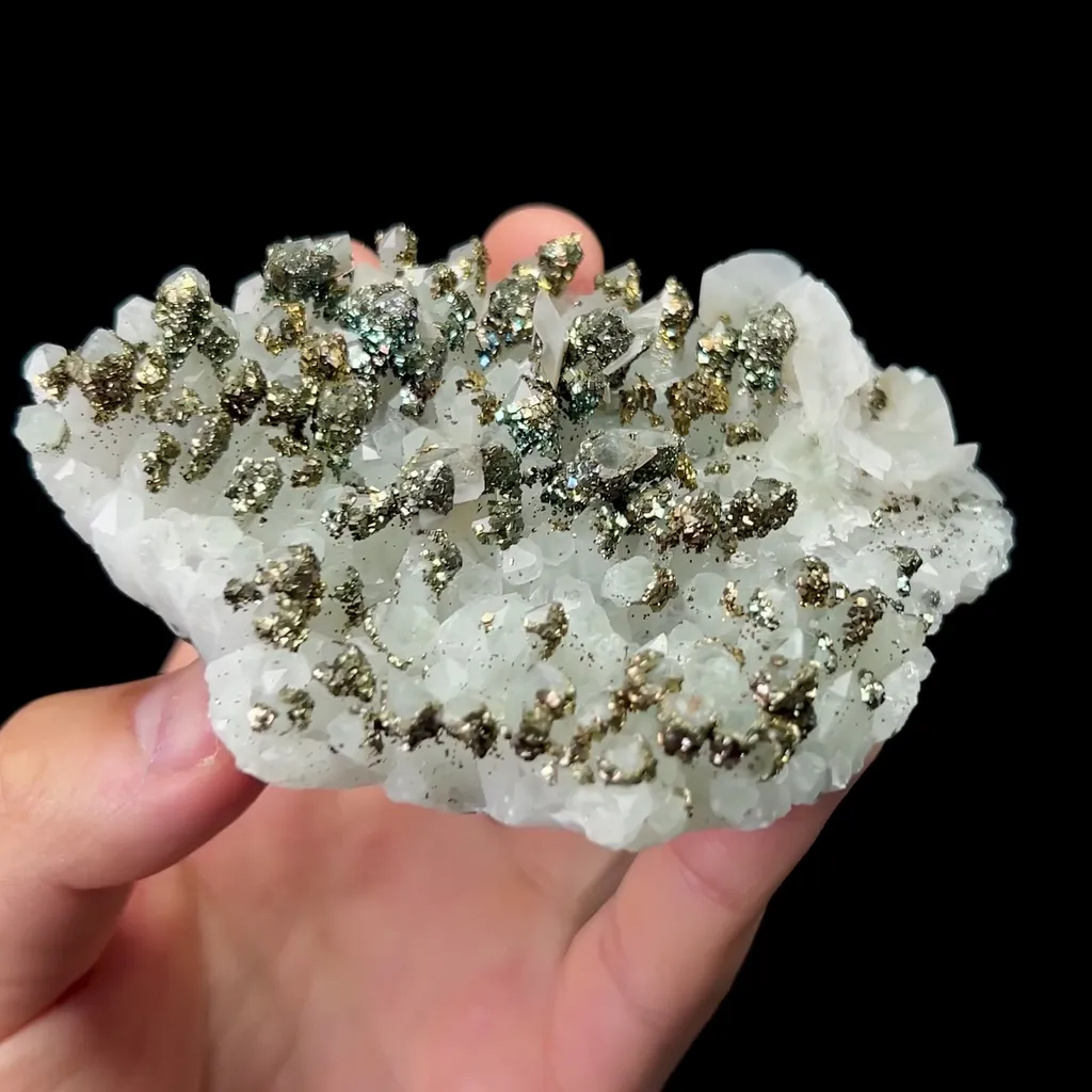 Natural Pyrite Quartz Cluster and Calcite Mineral Specimen,High Quality Specimen,FUJIAN,CHINA(95*70*25mm) - image 2