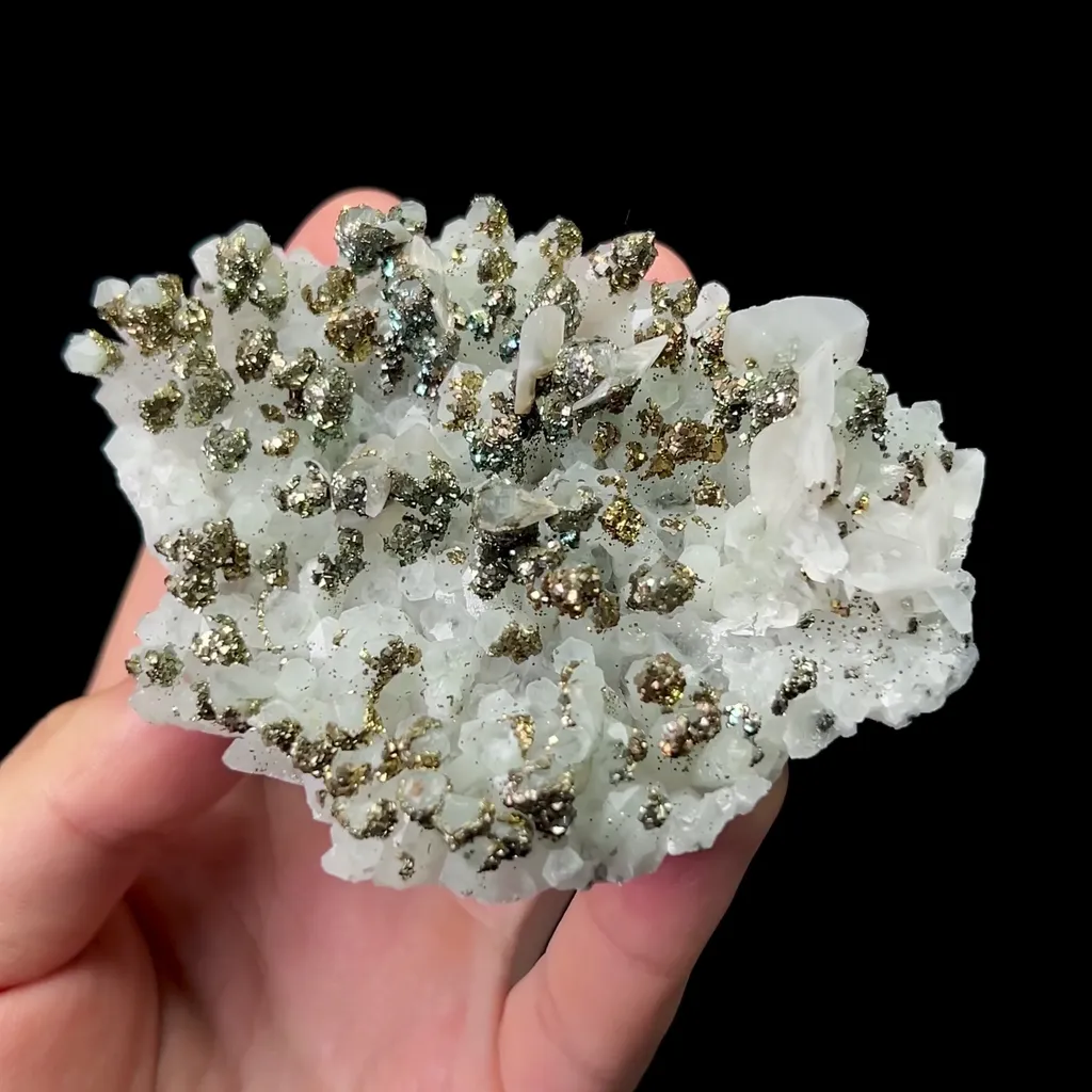 Natural Pyrite Quartz Cluster and Calcite Mineral Specimen,High Quality Specimen,FUJIAN,CHINA(95*70*25mm) - image 3