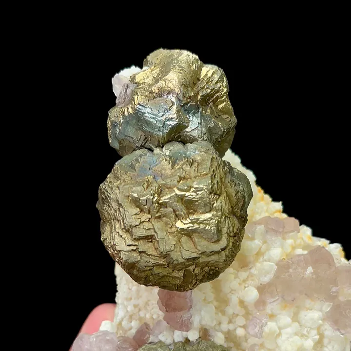 Natural Pyrite Sphere and Purple Fluorite, Mineral Specimen: Daye,Hubei (140*105*65MM) - image 4