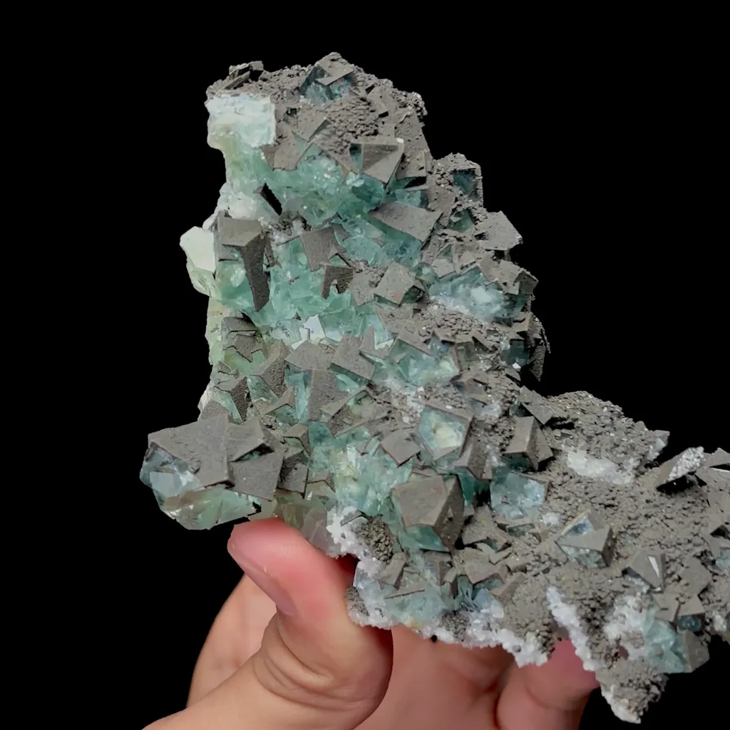 Natural Pyrolusite and Green Fluorite Mineral Specimen,High Quality Specimen,YAO GANG XIAN,HUNAN,CHINA(145*95*60mm) - image 8