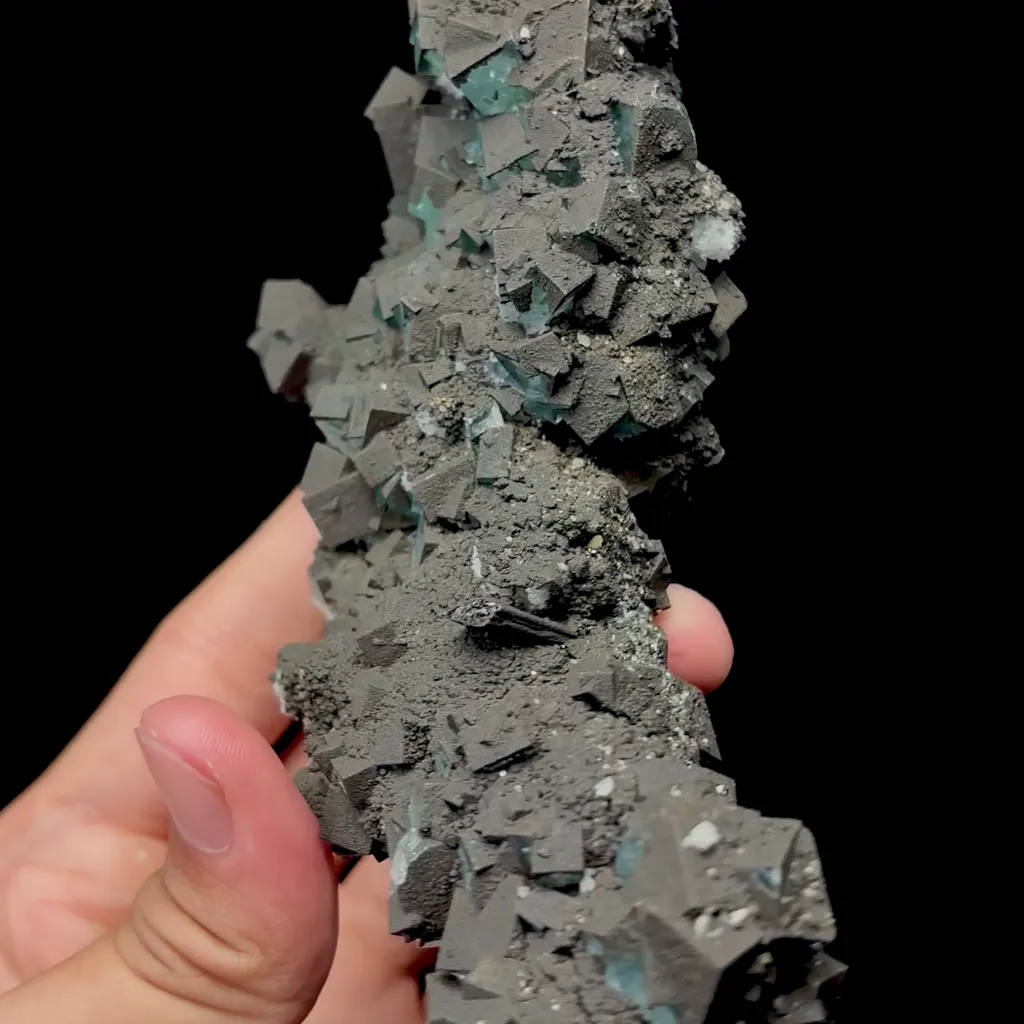 Natural Pyrolusite and Green Fluorite Mineral Specimen,High Quality Specimen,YAO GANG XIAN,HUNAN,CHINA(145*95*60mm) - image 4