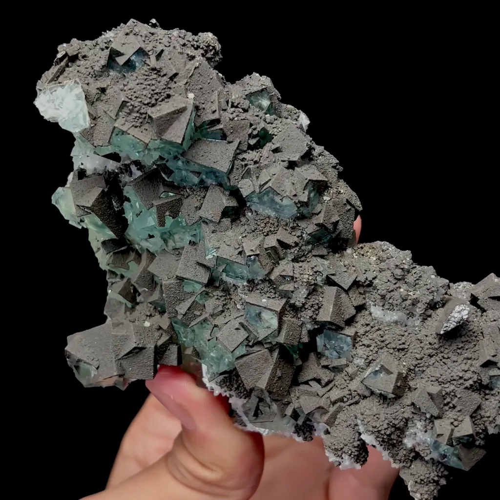 Natural Pyrolusite and Green Fluorite Mineral Specimen,High Quality Specimen,YAO GANG XIAN,HUNAN,CHINA(145*95*60mm) - image 3