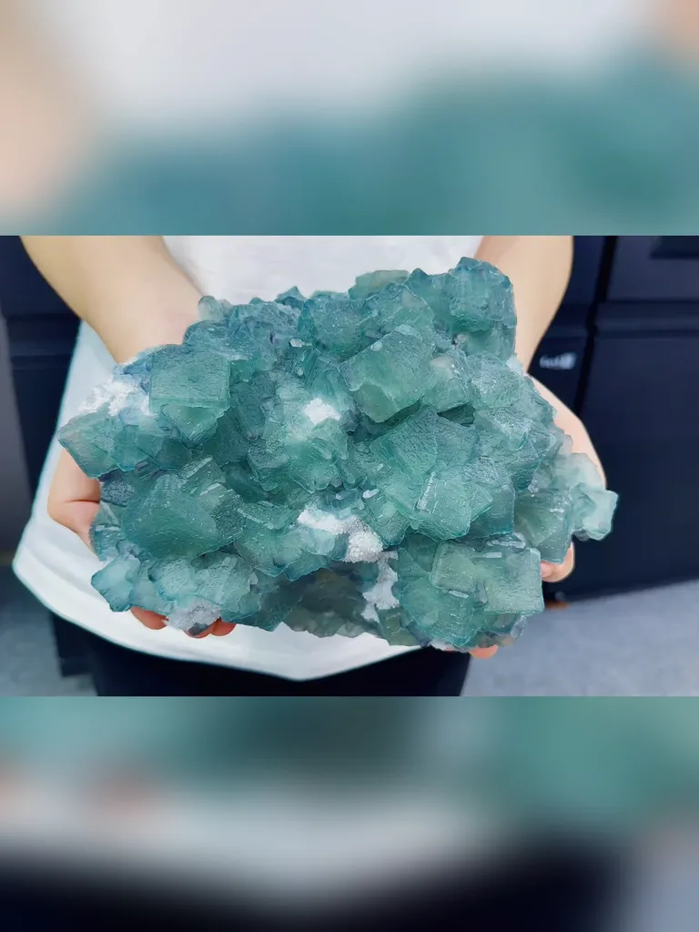 Natural QR Code Fluorite comes from Fujian,China 240*150*120MM image