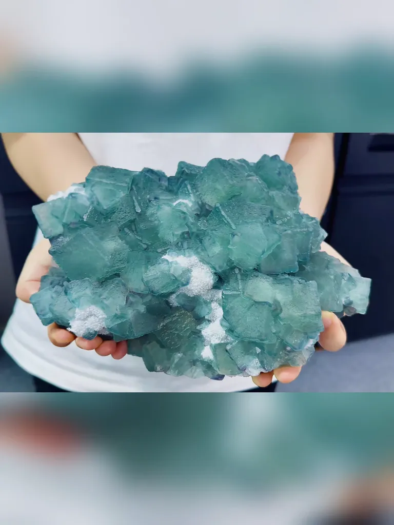Natural QR Code Fluorite comes from Fujian,China 240*150*120MM - image 2