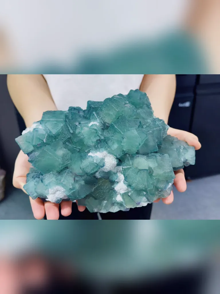 Natural QR Code Fluorite comes from Fujian,China 240*150*120MM - image 3