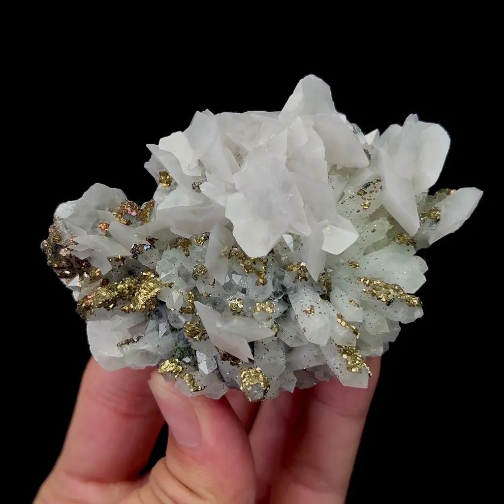 Natural Quartz and Calcite and Pyrite Symbiosis comes from Fujian,China 80*55*40MM - image 4