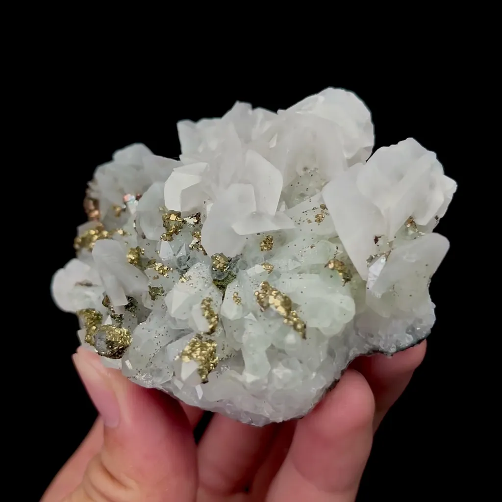 Natural Quartz and Calcite and Pyrite Symbiosis comes from Fujian,China 80*55*40MM - image 2