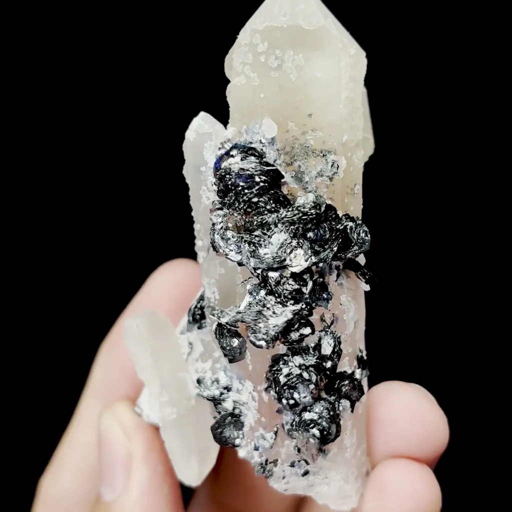 Natural Quartz and Specularite Mineral Specimen,High Quality Specimen,JINLONG,GUANGDONG,CHINA(42*32*76mm) - image 2