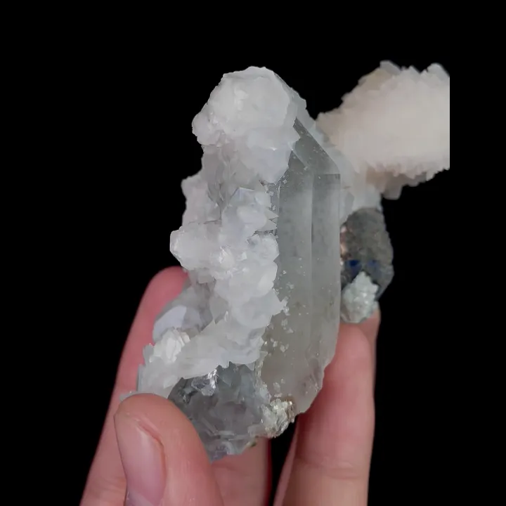 Natural Quartz, Calcite and Arsenopyrite, Mineral Specimen:Yaogangxian,Hunan (90*55*35MM) image