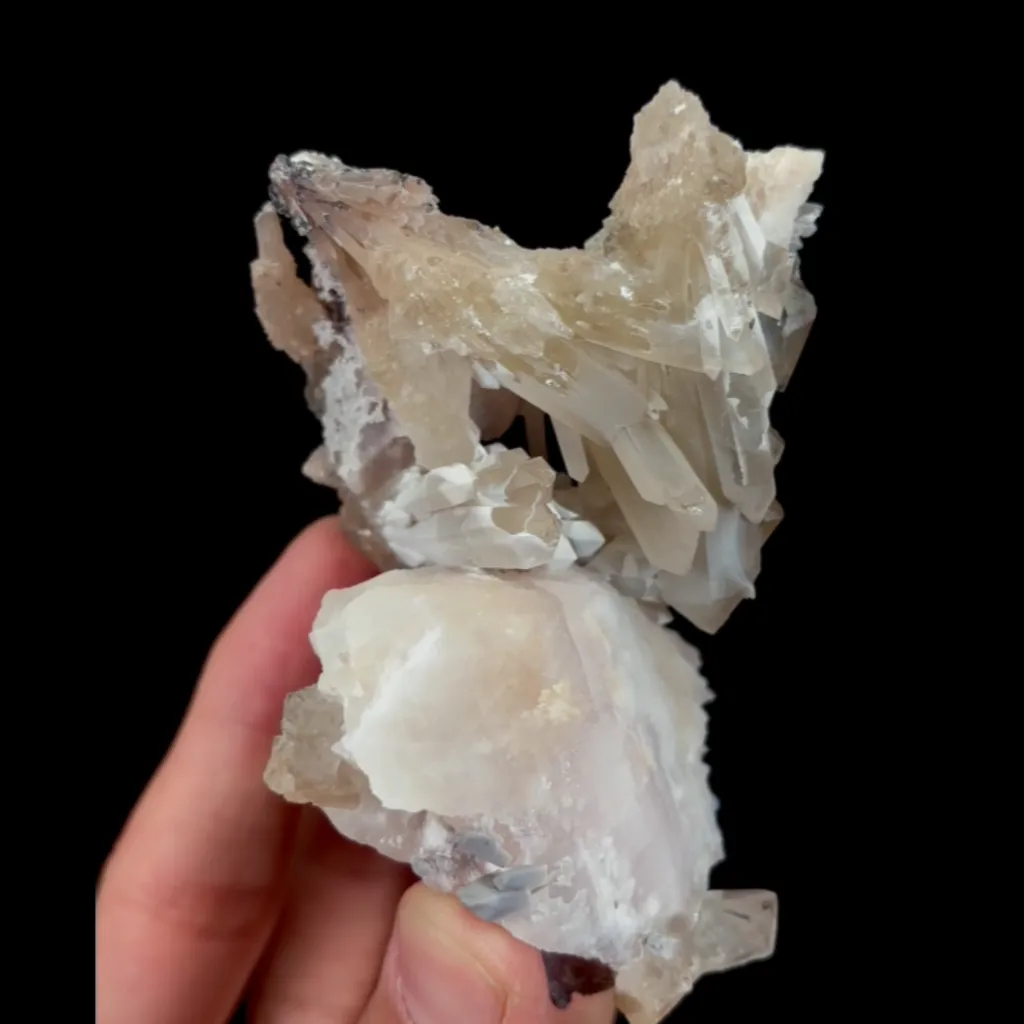 Natural Quartz Cluster and Calcite, Mineral Specimen: Inner Mongolia,China (60*95*65MM) - image 4