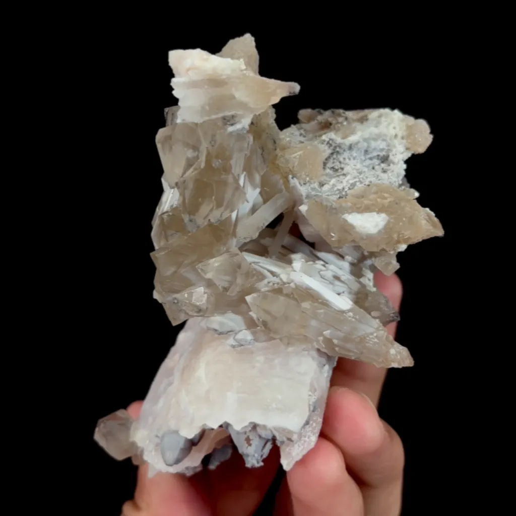 Natural Quartz Cluster and Calcite, Mineral Specimen: Inner Mongolia,China (60*95*65MM) - image 3