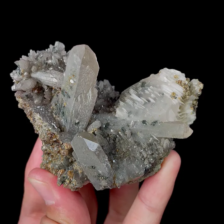 Natural Quartz Cluster and Calcite, Mineral Specimen: Inner Mongolia,China (80*65*60MM) - image 3